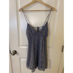 Lulu’s Born In The 90s Blue Floral Print Skater Dress Size XS